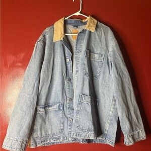 GAP Light Blue Denim Jacket with Tan Label